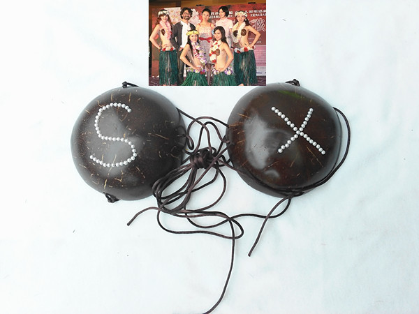 New dot beads BRA coconut shell bra Hawaiian lingerie hula accessories corset wedding props sale