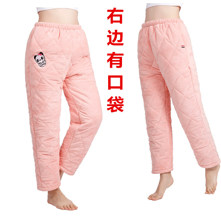Đặc biệt cung cấp mùa đông phụ nữ trung niên dày lông cừu san hô ngủ quần quilted quần nhà cộng với phân bón XL quần đơn quần thun nữ