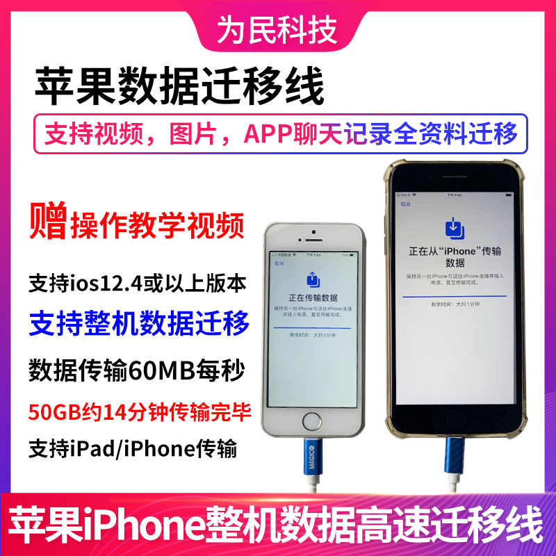 Apple mobile phone data migration line i2c high-speed transmission line information OTG patch cord iPhone iPad