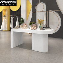 Beauty Elephant Brief Clothing Shop Desk Middle Placed Bag Shoe Store Display Table Rectangular White Middle Island Display Table