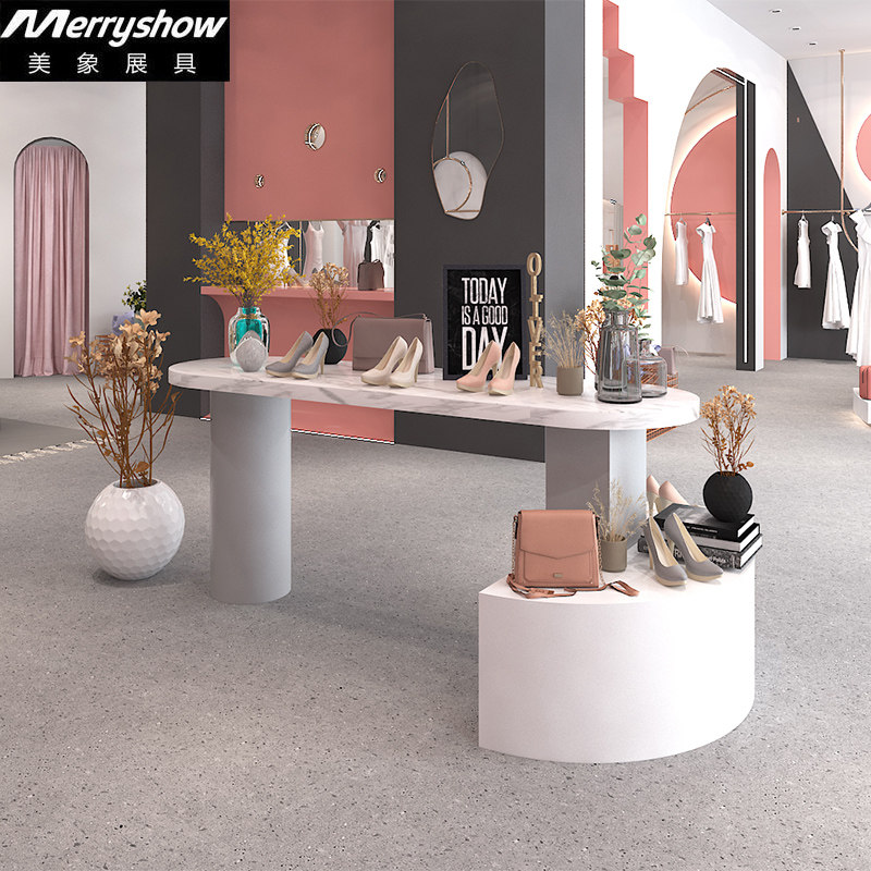 Beauty elephant clothing store display table net red live broadcast Nakajima display platform platform circular simple women's clothing store flowing water platform