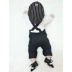 Mùa đông trăng rằm bé hakama quý ông phù hợp với trăm ngày tuổi bé váy jumpsuit cotton dài tay mùa thu - Áo liền quần