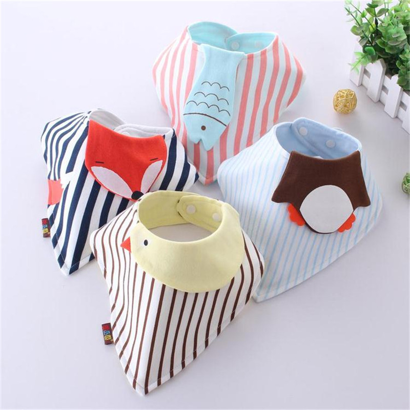 The Korean version of the new male and female baby enclosure double layer of pure cotton by buckle Triangular Towel Baby Boy Bib Bag Full Cotton Spit