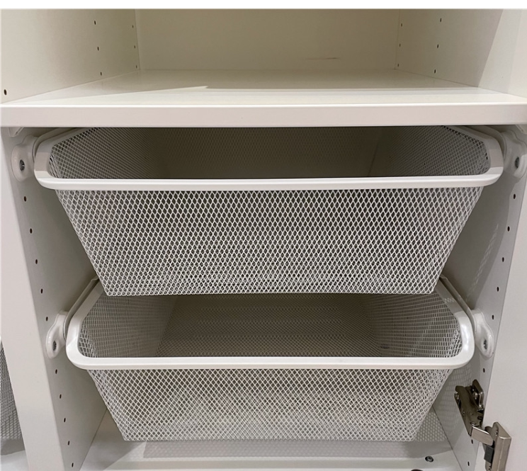 Ikea Kommon Mesh Basket with Pull-Out Hanging Rod Wardrobe White Clothes Storage Basket Drawer Pull-Out Basket