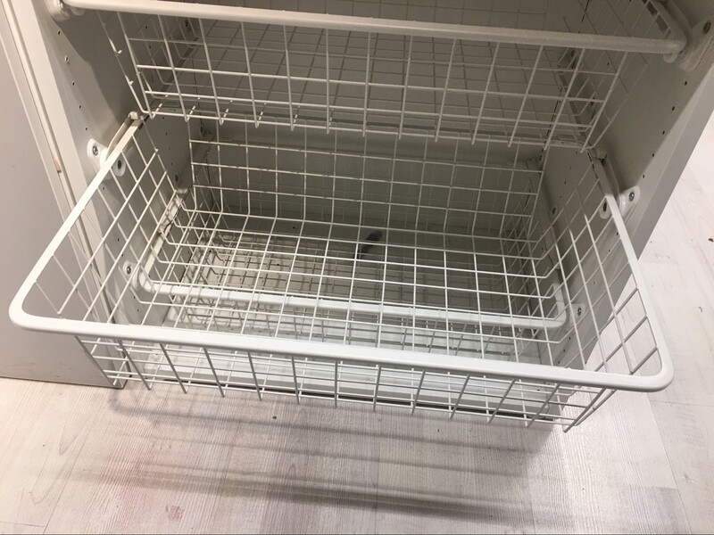 Ikea Yellepa Mesh Basket with Pull-Out Hanging Rod, White Storage Basket, Organizing and Storage, Blue Wardrobe Accessories