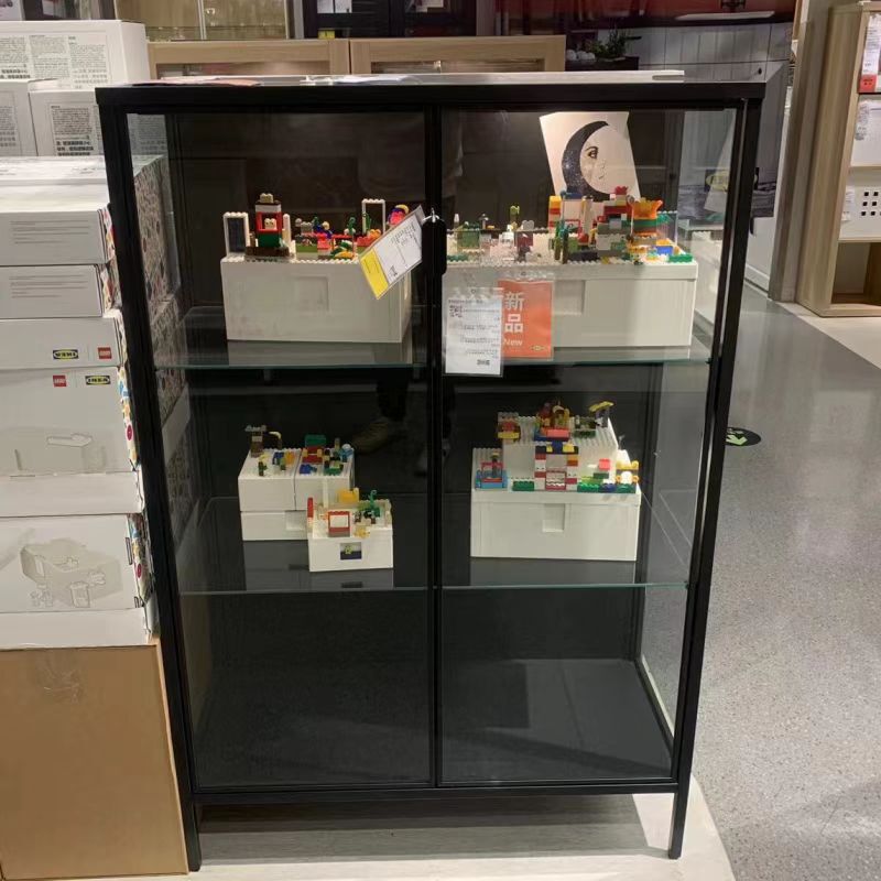 Ikea Luddesta Glass Door Cabinet Transparent Charcoal Black 80X37X120 Living Room Figurine Lego Display Cabinet Ikea Luddesta Glass Door Cabinet Transparent Charcoal Black 80X37X120 Living Room Figurine Lego Display Cabinet