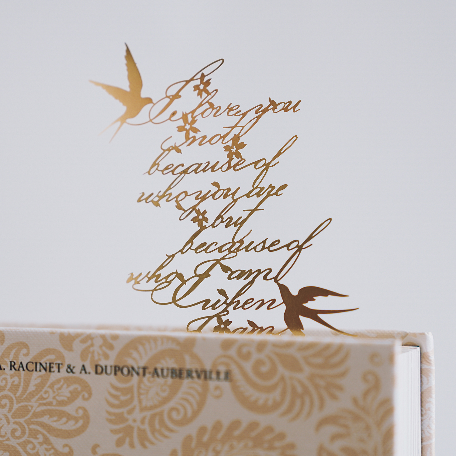 White Night Original Love English Poetry Metal Bookmark Feiyan Romantic Graduate to Baby Boyfriend Birthday Gift