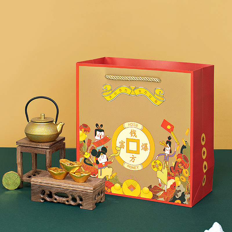 New Year's Spring Festival Gift Bags China Wind Gifts Bag money Fang exploits rich Back to gift Festive Refreshments Handbag bags