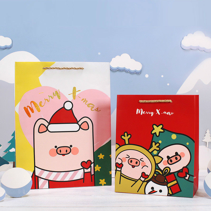 Miss Card New wonderful Christmas cartoon childlike adorable Pig Christmas Spring Festival Gift bag packaging bag Gift bag