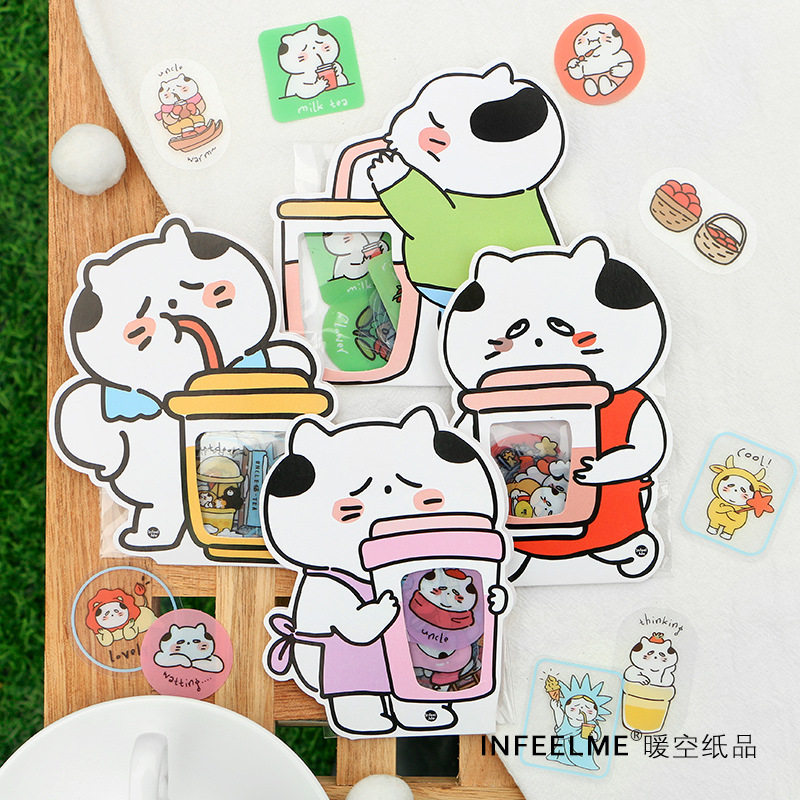 Miss Card PVC Sticker Pack Uncle Cat's Small Daily Series Fresh and cute hand account stickers 40 sheets into 4 types