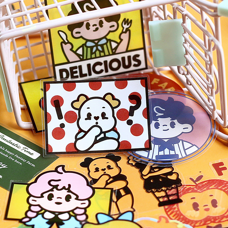 Miss Ka New Fantasy Farm Sticker Pack Creative Cartoon Comics PVC Waterproof Mobile Deposit Decoration Graphic