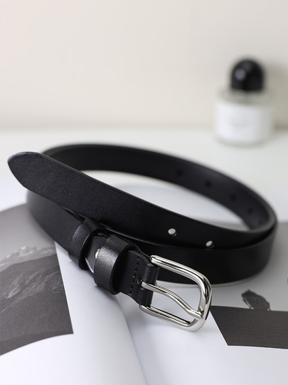 Niche simple belt for women 2024 new style with jeans pin buckle genuine leather belt for women decorative fashion black belt