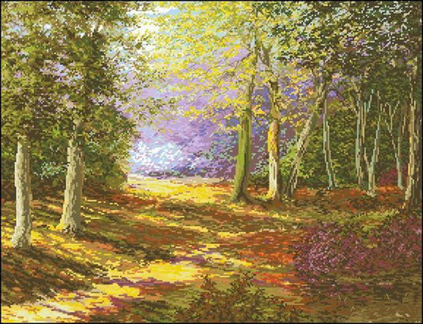 Super Clear Color Cross Stitch Redrawing Paper Source File Golden Autumn