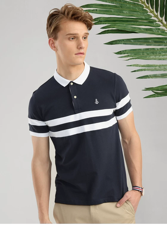 Giordano Polo nam neo neo thêu màu phù hợp với vải đàn hồi đính cườm tay áo ngắn POLO01018207 áo polo ralph lauren