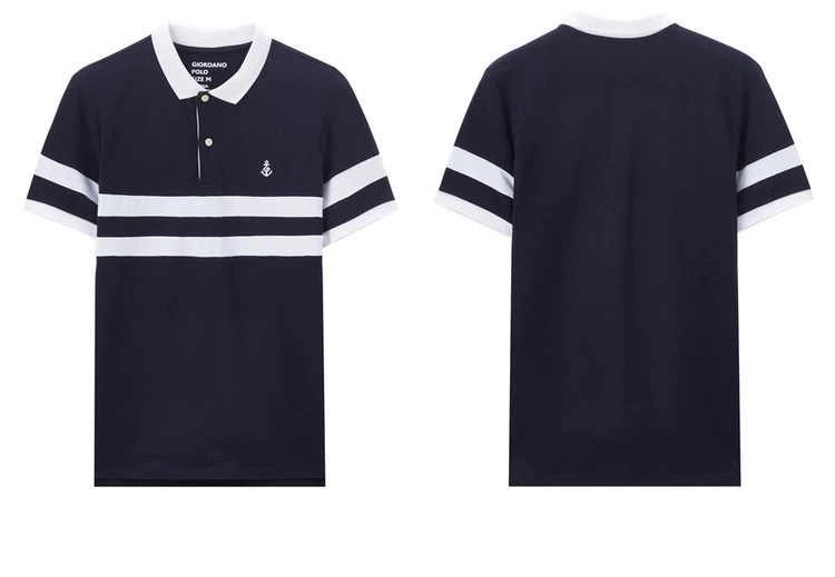 Giordano Polo nam neo neo thêu màu phù hợp với vải đàn hồi đính cườm tay áo ngắn POLO01018207 áo polo ralph lauren