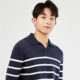 Giordano sweater ຂົນສັດຫນາຂອງຜູ້ຊາຍ contrast striped lapel pullover sweater 18053906