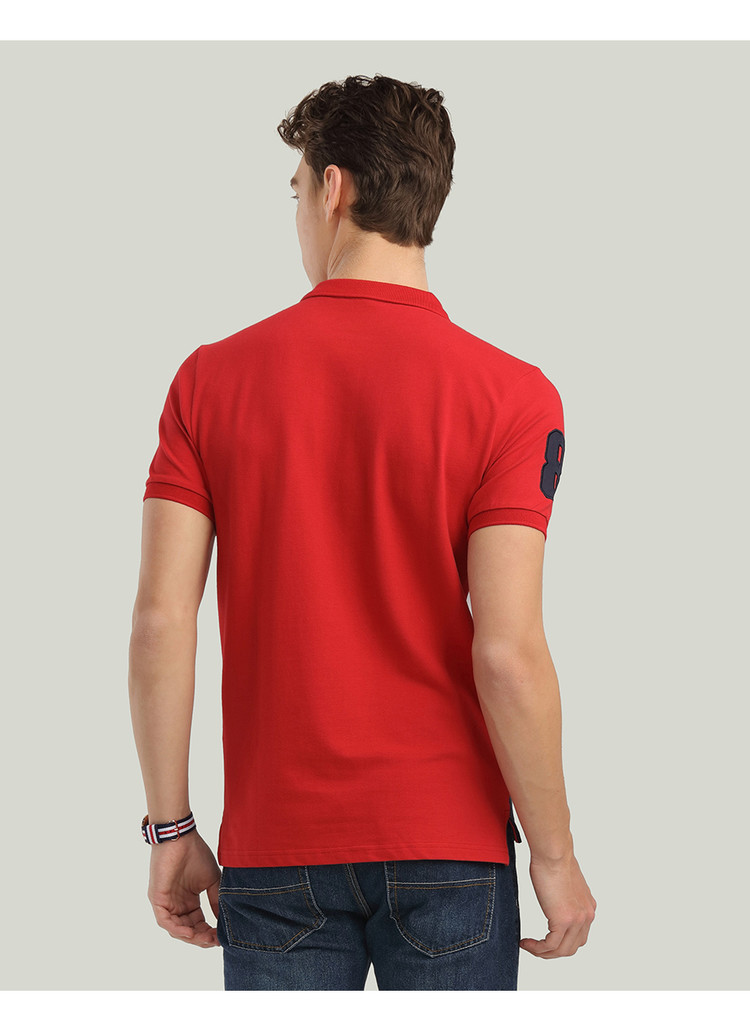 Áo chính hãng nam Giordano màu tương phản thêu Áo thun nam bó sát cơ thể tay áo ngắn tay áo POLO 01017322 áo sơ mi polo