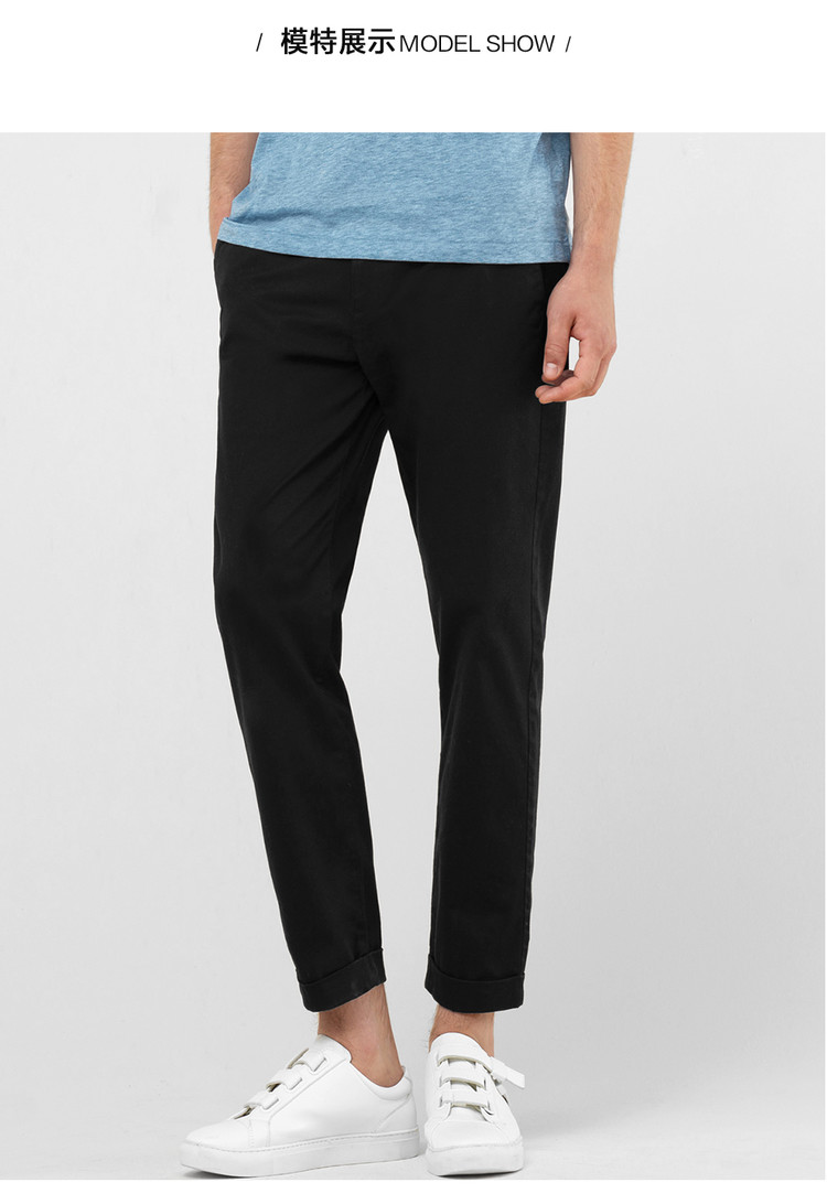 Authentic Giordano chín quần nam tự canh Mới cotton co giãn chân hẹp quần chân quần giản dị 01127251 quần jean nam cao cấp