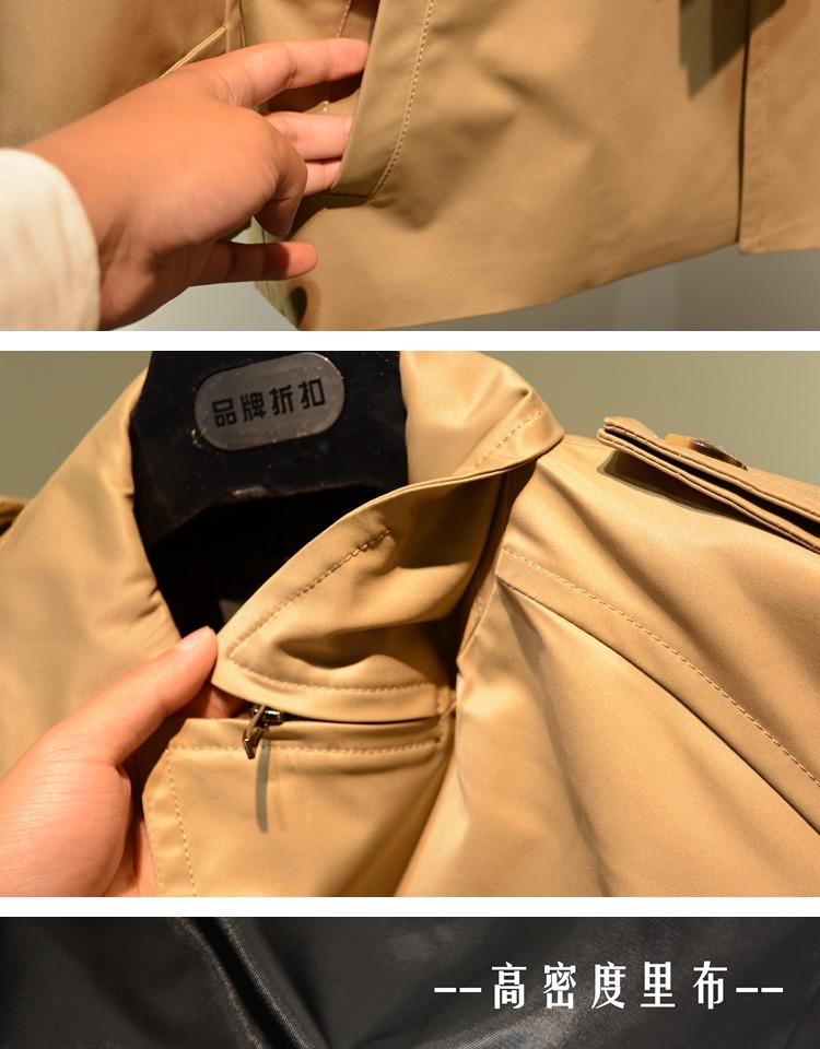 Authentic thương hiệu quần áo nam đuôi nam mùa xuân và mùa thu thời trang Slim trench coat ngắn áo khoác trẻ trung áo gió chạy bộ