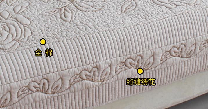 Trắng thêu bông hồng bông đệm sofa đệm vải sofa đệm da sofa đệm đệm châu Âu mat mục vụ - Ghế đệm / đệm Sofa đệm ghế văn phòng