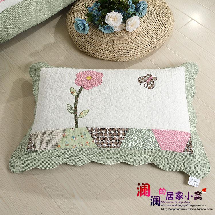 đỏ thêu vá xanh thêu bông rửa sạch chiến đúng là QUILT điều hòa không khí là một gia đình bốn ba mảnh bìa giường - Trải giường drap giường mát lạnh