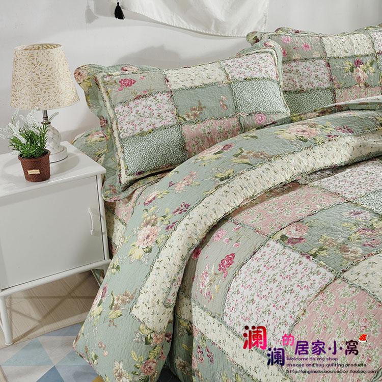 Bông rửa sạch màu xanh lá cây tươi và tinh khiết của Hàn Quốc được điều hòa bởi máy điều hòa không khí được bao phủ bởi ba bộ bốn bộ vỏ gối ga giường thun lạnh