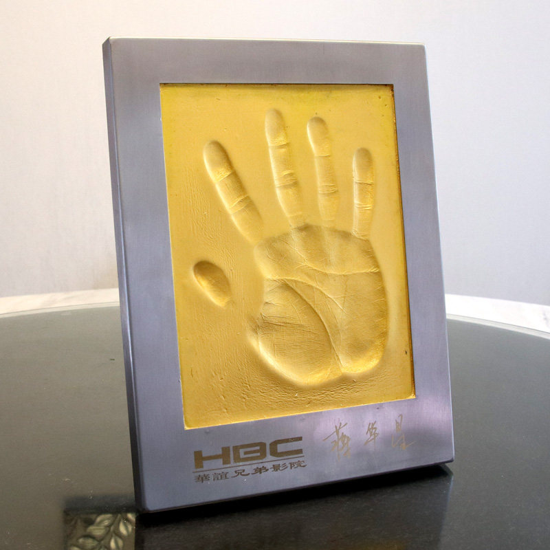 Stainless steel business handprint mud hand mold can be stored outdoors Waterproof sunscreen can step on the garden hand mold outdoor handprint