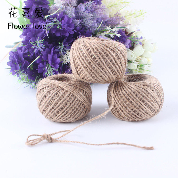 Retro hemp rope silk with butterfly knot lace leaguer satin with eco-friendly hemp rope hemp busts with flowers packaging material