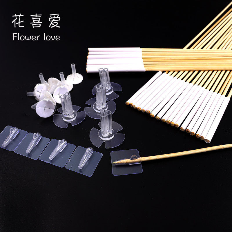 Valentine's Day Bouquet Floral Arts Fixed Glue Snacks Bouquet Accessories Bamboo Sign Stick Beer Drink Stick Flowers Packaging Material