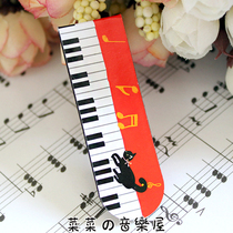 Music Stationery Outlet Tail Single Notes Violin Key Black Cat Pattern Magnetic Bookmark Magnet Book Page Clip Office Supplies