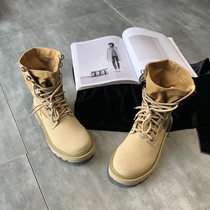 2021 autumn and winter Martin boots female English wind high-top frosted medium boots retro boots locomotive work boots desert boots women