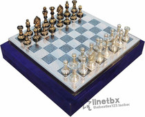 Collect all brass chess set 12 hand carved MEENA furnishings living room decoration