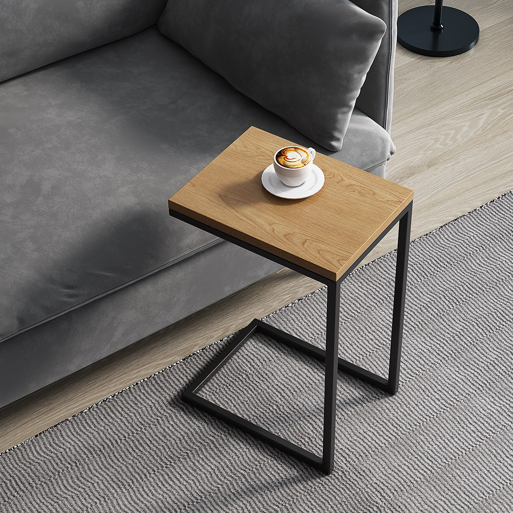 Simple living room movable side corner table bedroom square coffee table c-type small table bedside table sofa side table small coffee table