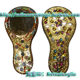 Indian characteristic handicraft bronze mirror hand-carved