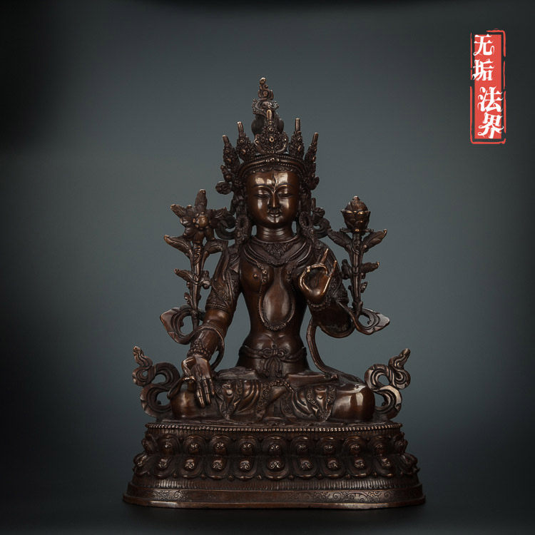 Tibetan Zashlembusch to pass on the white degree Mother Lima bronze statue of old Buddha growth Wisdom swing piece