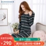 Váy ngủ nữ Schiesser Shuya cotton 2018 thu đông mới phục vụ tại nhà váy dài 31-14767D đầm thiết kế đẹp