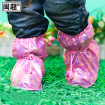 Minchao childrens rain shoe cover waterproof rain shoe cover non-slip thick bottom fashion rain boots cover 3 pairs