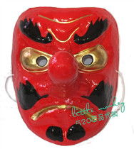 Japanese traditional and wind Red Tengu mask facial makeup role play decoration collection featured handicrafts