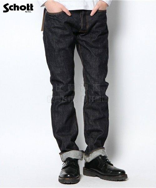 Schott NYC straight slim 13 oz tannin red-eared-eared-eared-eared-eared jeans from Japan #3136039