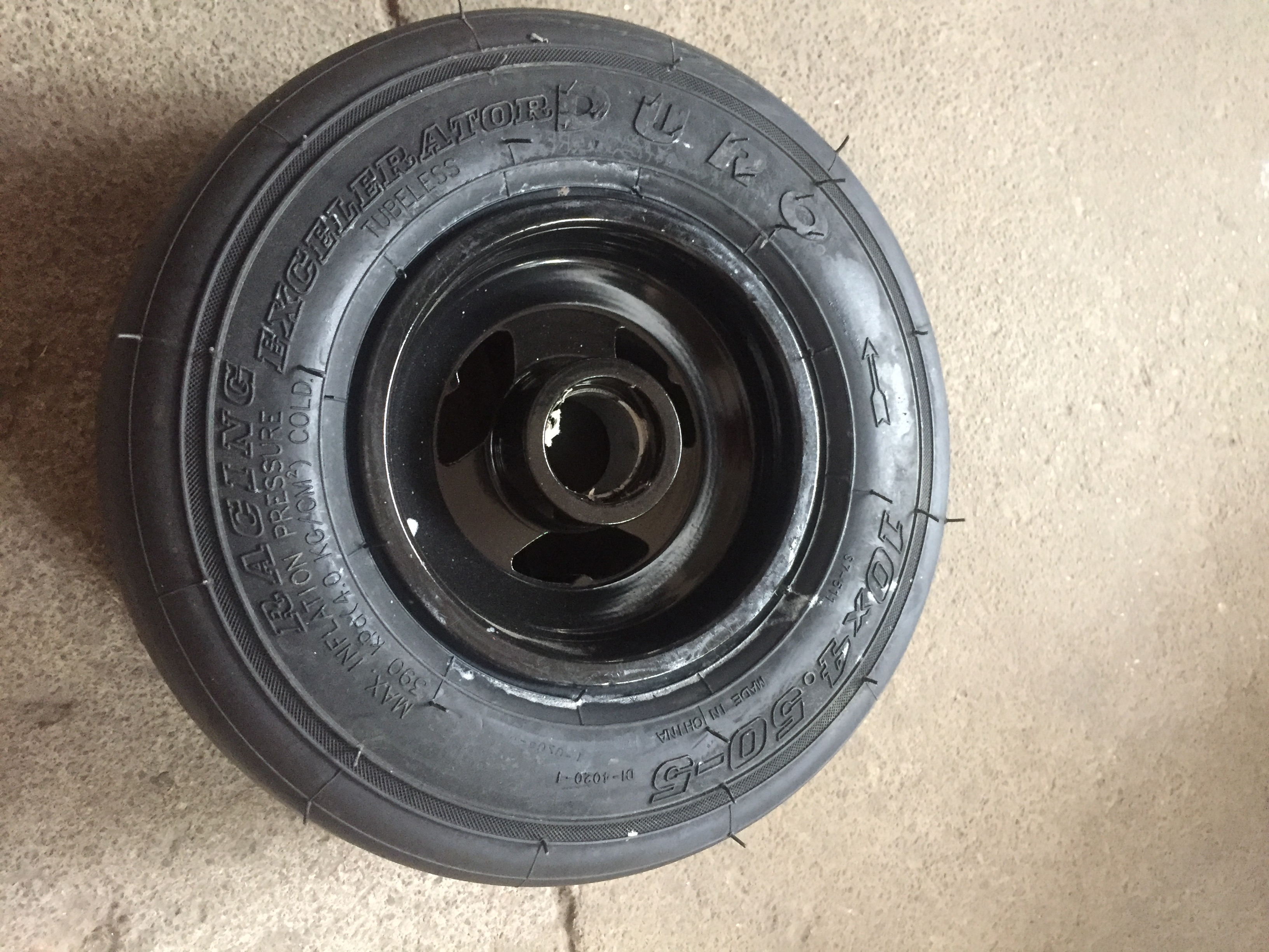 Kids kart accessories 10×3 6-5 front wheel with bearing hub 10×4 5-5 rear wheel with flange hub