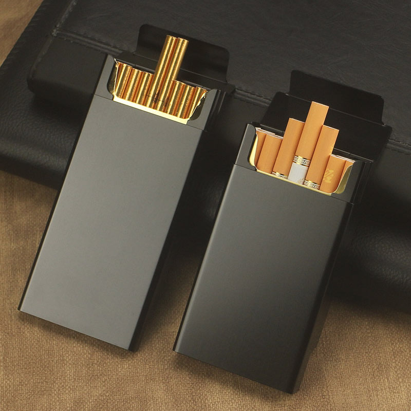 Automatic Play Cover Cigarette Case 20 Soft Whole Bag Coarse men and women lengthened fine hardshell smoke clips to protect creative lettering