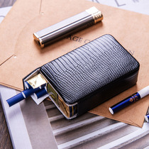 Leather cigarette case whole package 20 mens soft bag individuality smoke bag suction magnetic flap pressure resistant and creative protective sleeve