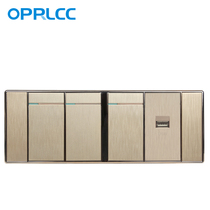 SWITCH SOCKET PANEL 118 TYPE CHAMPAGNE GOLD TRIPLE OPEN WITH SINGLE HOLE USB PHONE CHARGE SOCKET FOUR PANEL SPECIAL PRICE