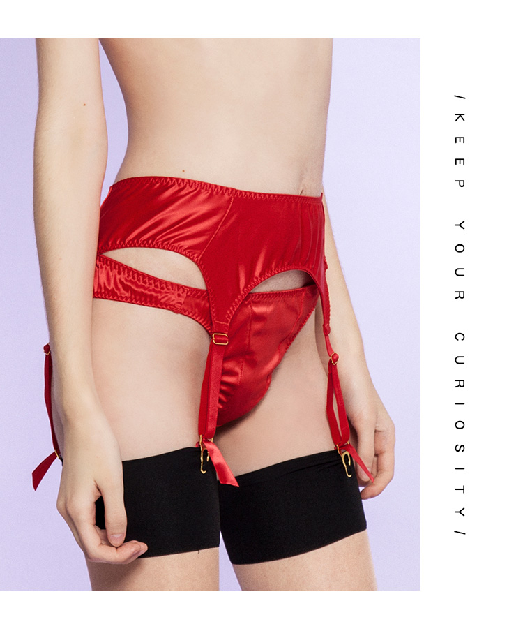 Tò mò Hoa hậu gợi cảm Retro Cổ điển rộng rãi Nữ đỏ Mercerized Metal Buckle Không trơn trượt Garter MWFNBG45ZQ đai nịt bít tất nội y
