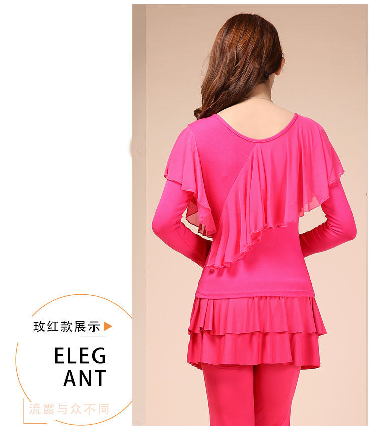 Mùa xuân và mùa hè Quần áo khiêu vũ vuông mới Modal thin Women váy khiêu vũ Latin Quần áo cổ tròn nhảy cotton thực hành - Khiêu vũ / Thể dục nhịp điệu / Thể dục dụng cụ giầy nhảy