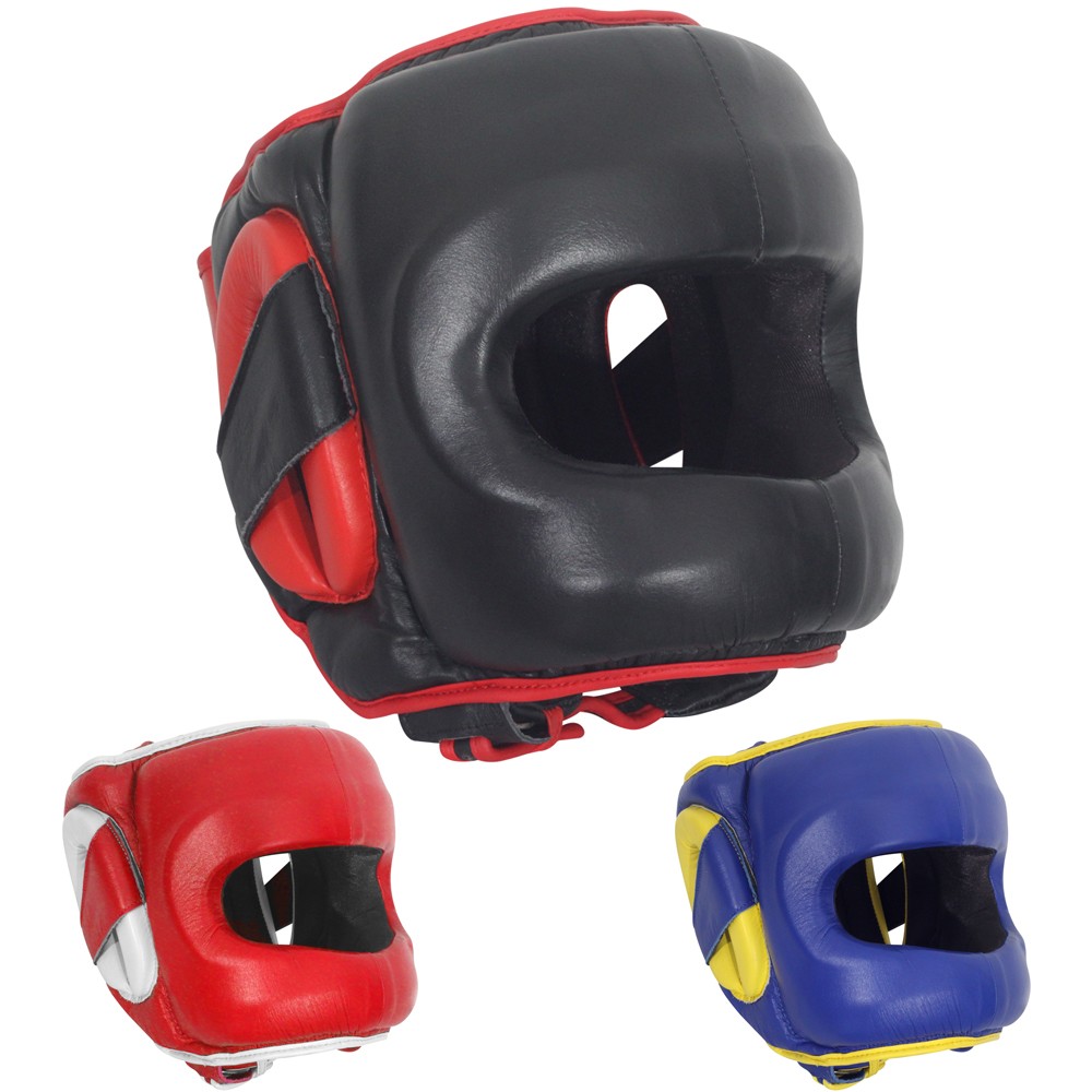 RingSide Full Protective Beam Nose Shield Mouth Protector Leather Muay Thai Boxing Helmet