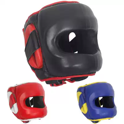 RingSide leather full protective beam nose guard leather Muay Thai boxing helmet