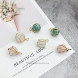 diy铜镀18K真金缠绕磨砂锆石吊坠手工耳饰锁骨链挂件手链耳环材料