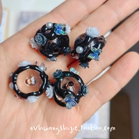 1 двойная линия бусины-бабочки в виде цветка