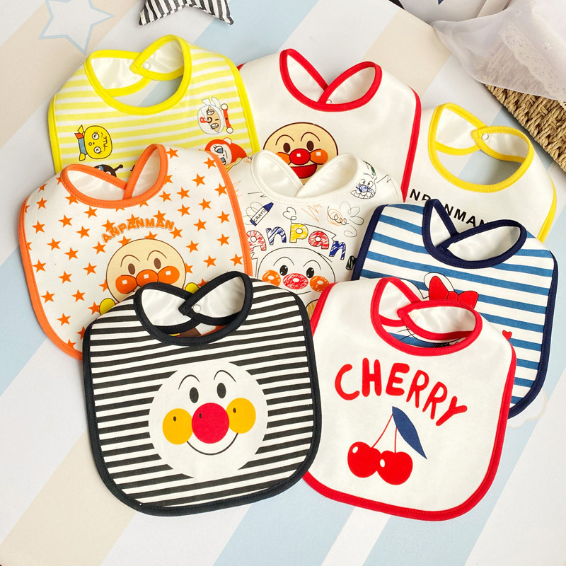 Baby saliva towel Newborn cartoon bread waterproof U-shaped bib Superman male and female baby anti-spitting milk small surrounding pocket